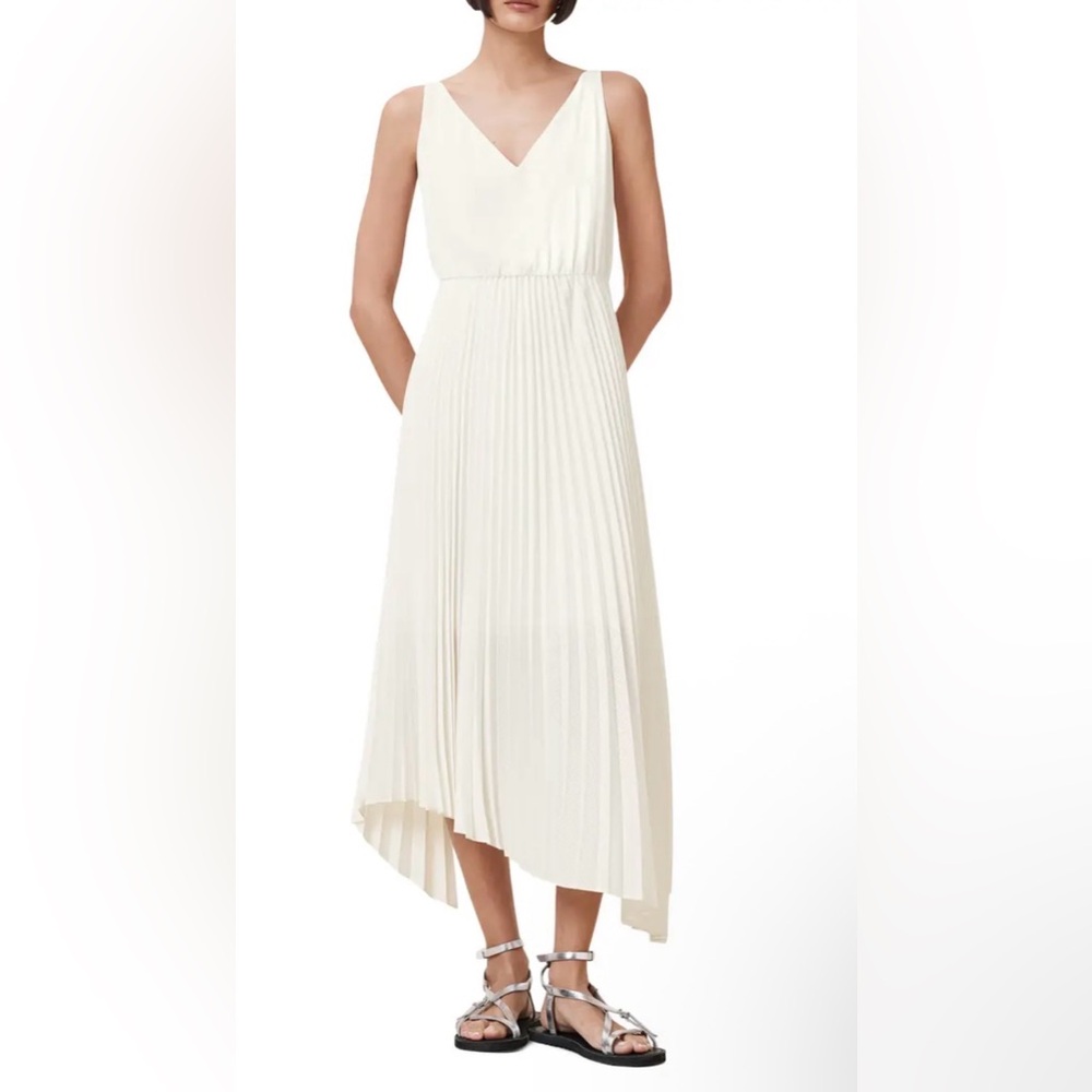 NWOT All Saints Elegant White Pleated Dress XS
